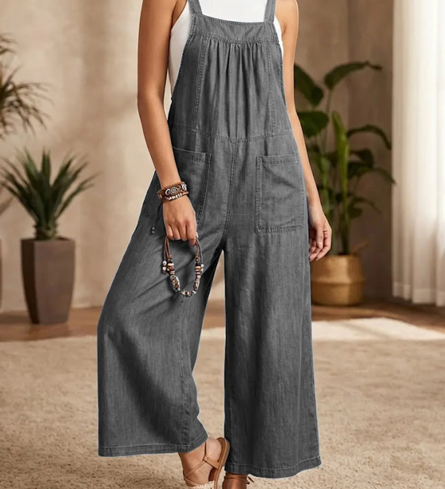 Solmira™ | Mono de denim holgado con tirantes