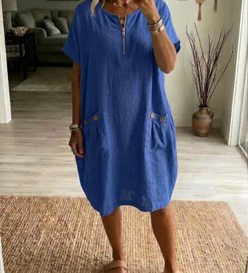 Pascale™ | Vestido maxi con cremallera frontal