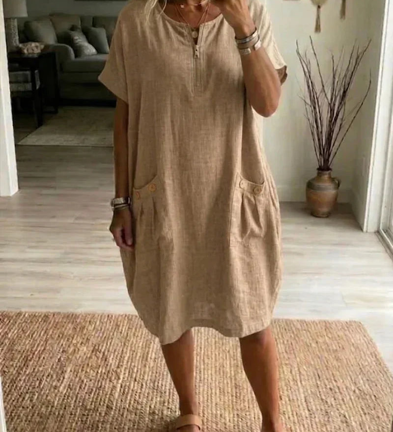 Pascale™ | Vestido maxi con cremallera frontal