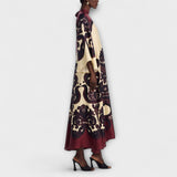 Lucy - Impresionantes vestidos maxi con estampado granate para un look elegante sin esfuerzo