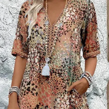Roxanne™ | Vestido midi envolvente floral vibrante