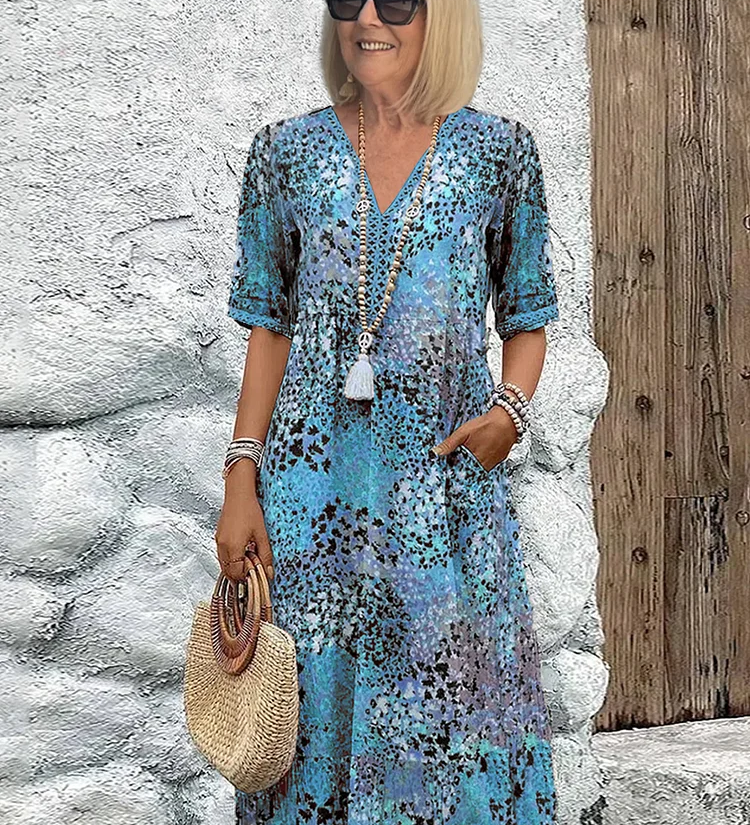Roxanne™ | Vestido midi envolvente floral vibrante