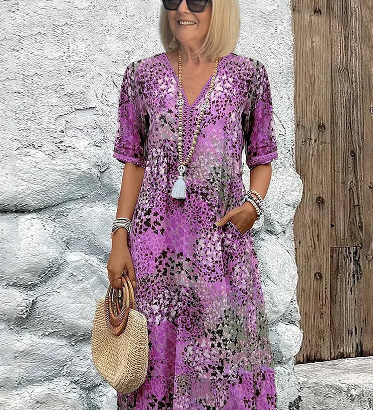 Roxanne™ | Vestido midi envolvente floral vibrante