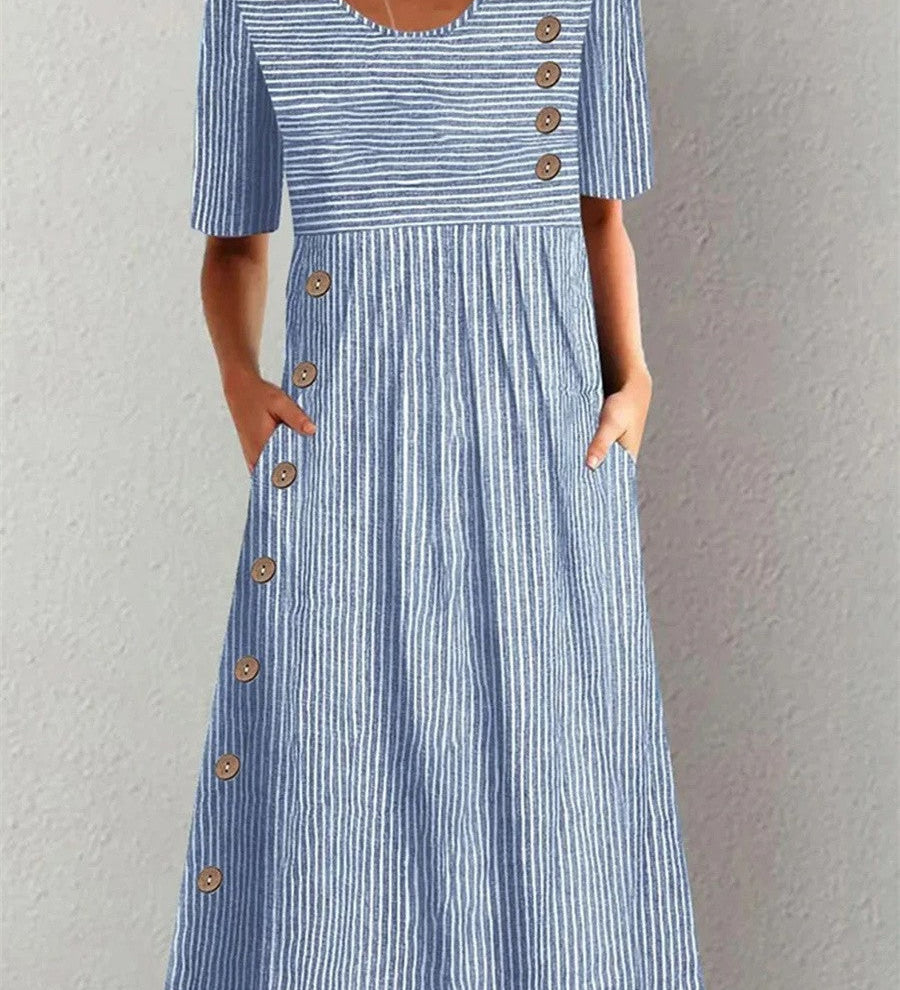 Coralie™ | Maxi de verano a rayas nítidas
