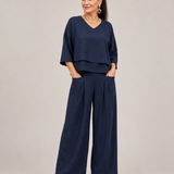 River™ | Conjunto de Top en Capas y Pantalón de Pierna Ancha