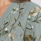 Evadne™ | Vestido maxi floral de manga corta con escote en V