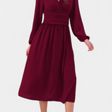 Faela Vestido Midi de Oficina con Lunares Suizos