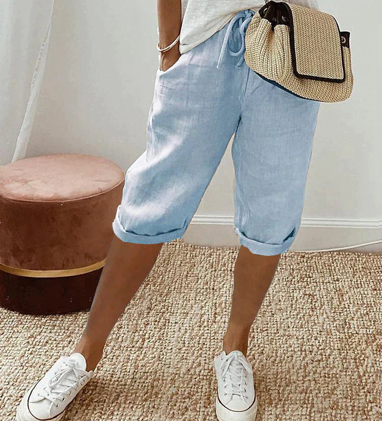 Marta™ | Shorts de algodón y lino para mujer