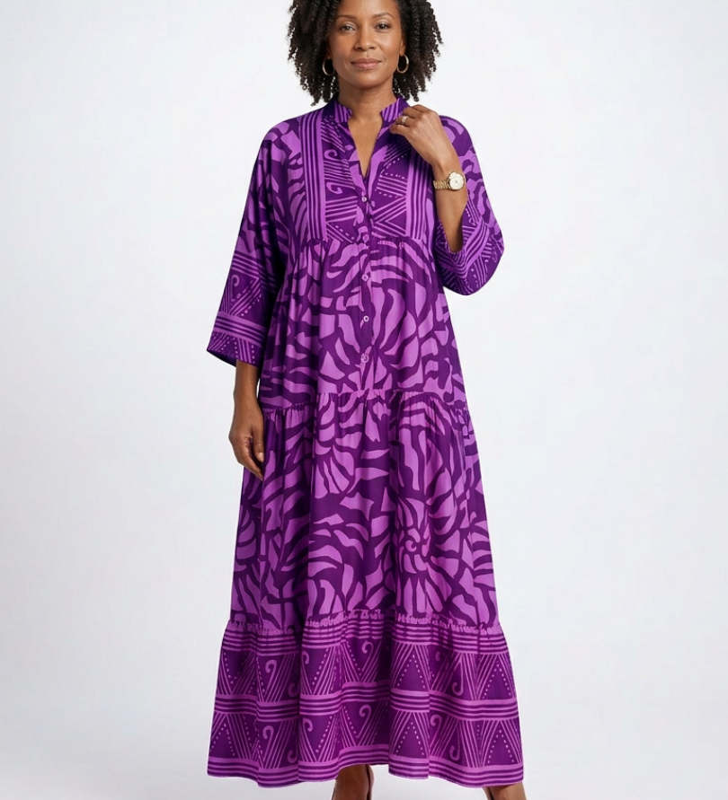 Marielle™ | Vestido Midi con Botones en la Delantera